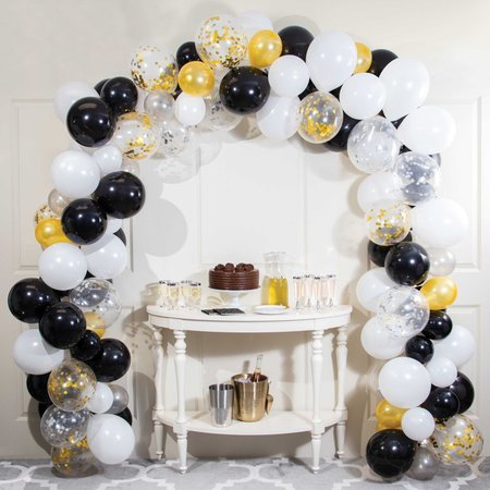 CREATIVE CONVERTING Black and White Balloon Arch Kit, 12", 672PK 353986